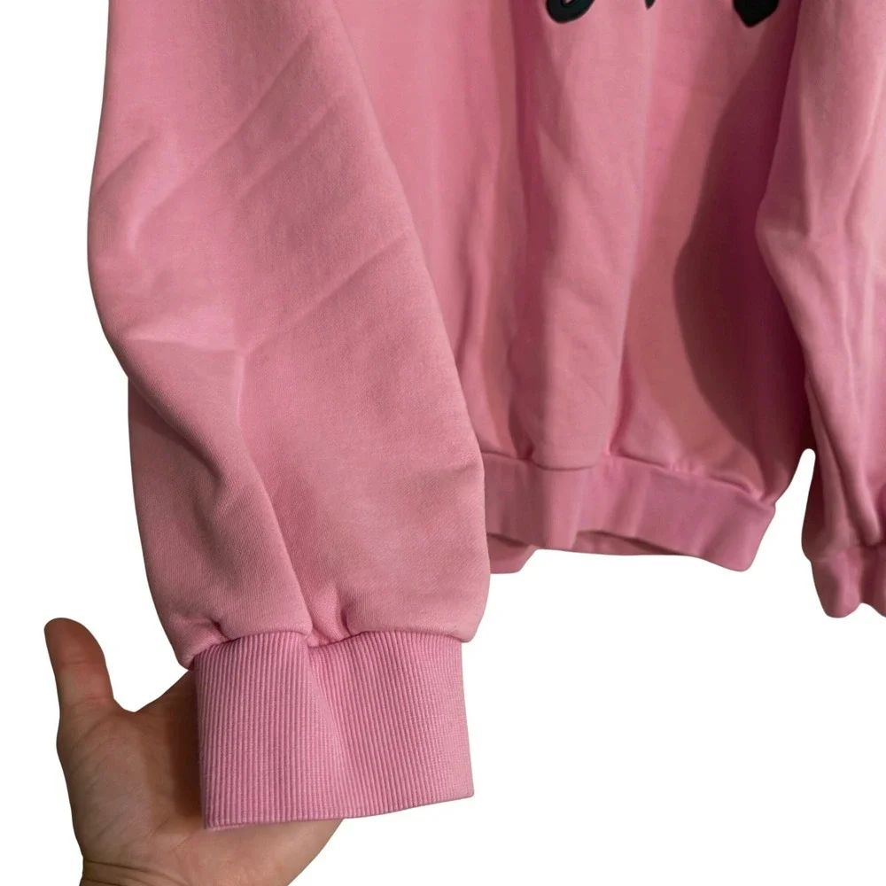 Delta Zeta Alpha Apparel Pink Green Mock Neck Oversized Sweatshirt XL
